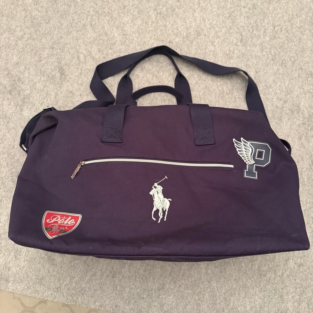 Ralph Lauren Fragrances Bag Travel Weekend Multiple Logos Navy Preppy Classic